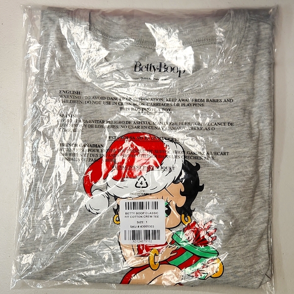 ❤️NWT VINTAGE TORRID TEE - BETTY BOOP  SANTA BABY - CHRISTMAS HOLIDAY PLUS SIZE - Picture 5 of 11